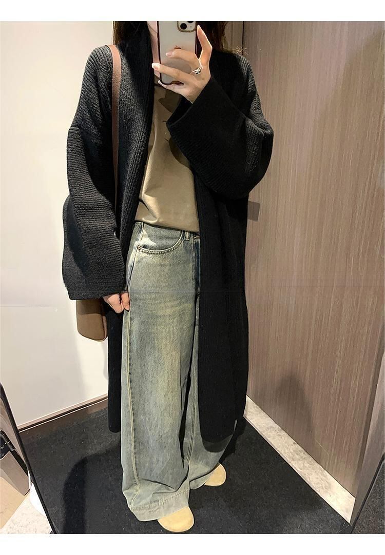 【outer】ロング丈ニットカーデ M19009