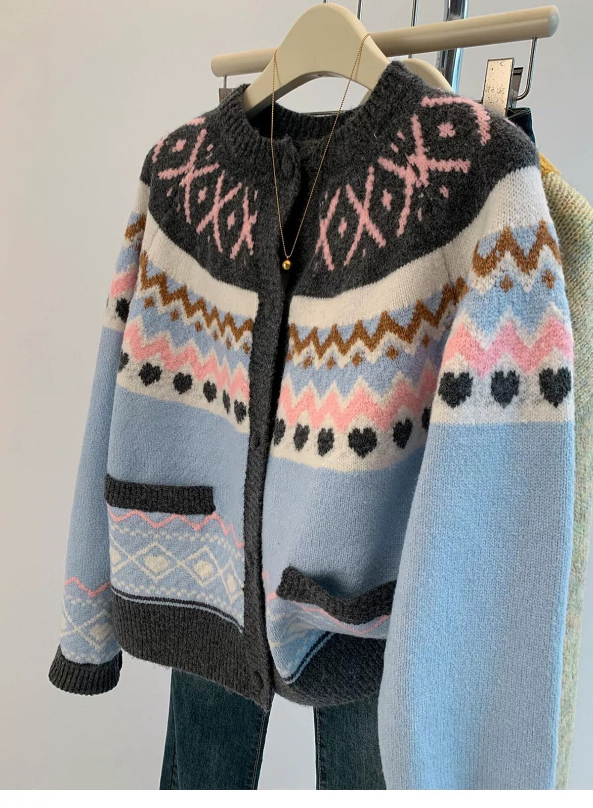 【outer】ジャカードニットカーデ M27132