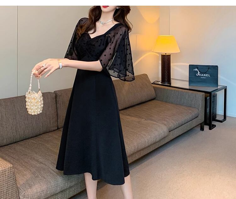 【dress】メッシュ切り替えワンピース G20254