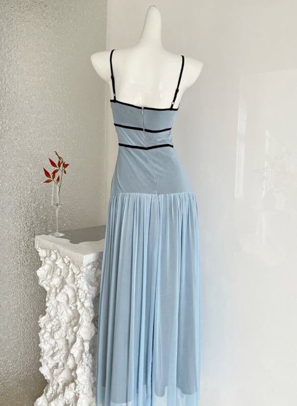 【dress】ロングチュールキャミワンピース Q8373