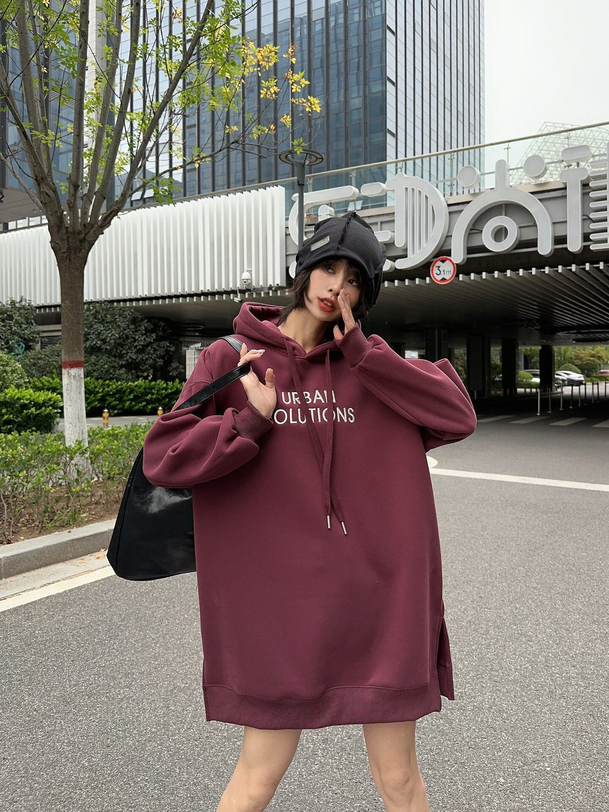 【dress】フード付きカジュアルワンピース N2166