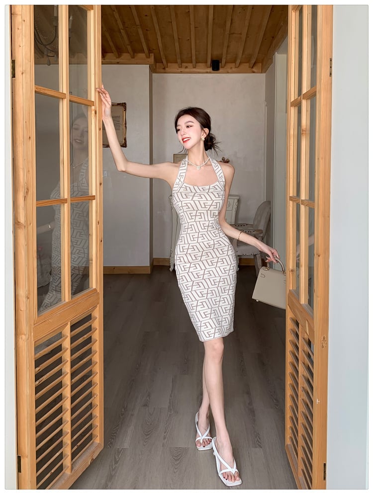 【dress】ニットホルターネックワンピース G21399