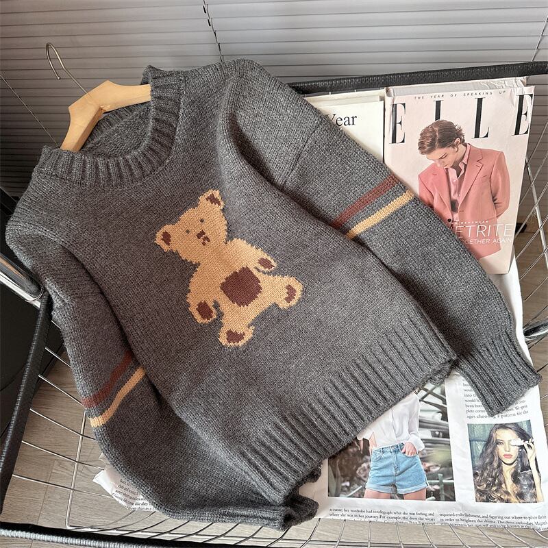 【tops】クルーネックニットセーター M19106
