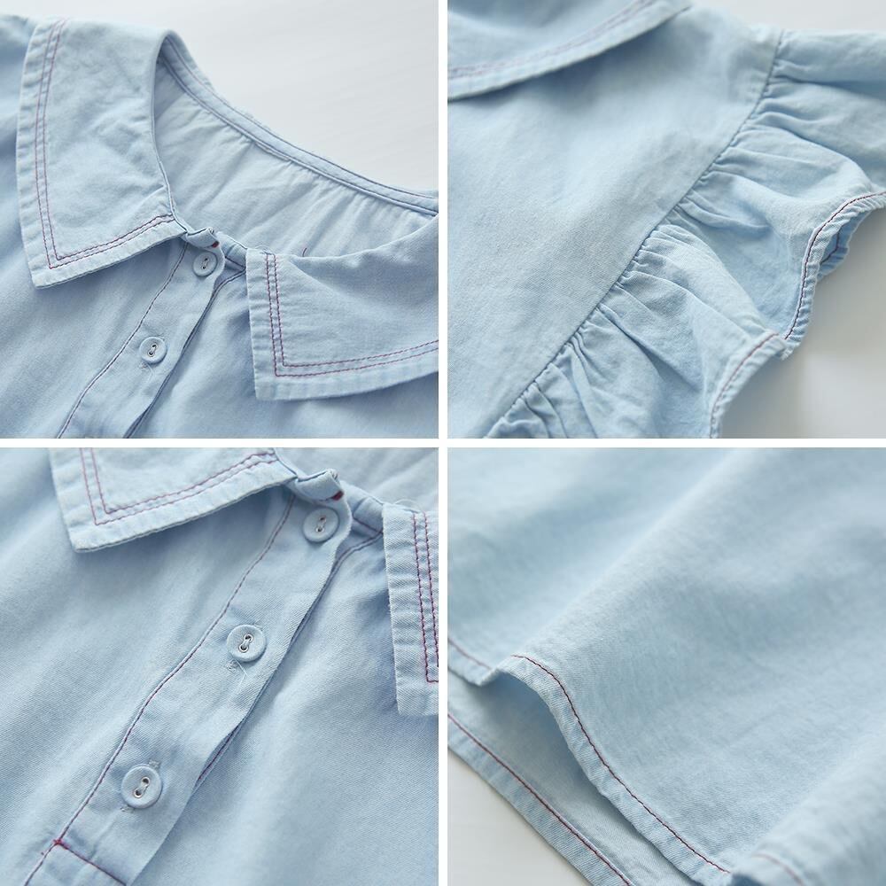 【tops】POLOネックフリル2色ブラウスF7298