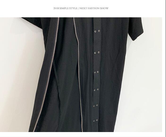 【dress】好感度UP!気質満点レトロラウンドネックファスナースリットワンピースF0076