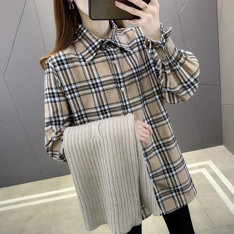 【set】好感度UP!気質満点レトロニットベスト+シャツルーズ春秋2点セット G2798