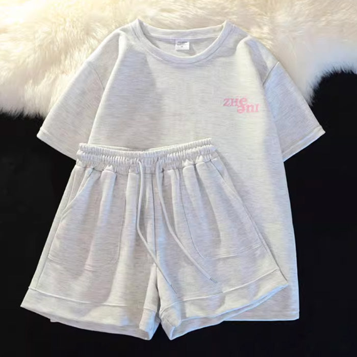 【set】4色Tシャツ+ショートパンツ2点セットF7763