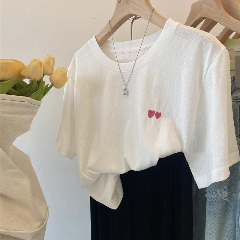 【tops】2色ゆったりTシャツF7862