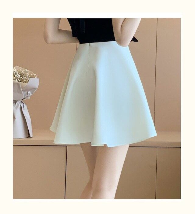 【dress】オシャレ度満点〜OL通勤ホルターネックノースリーブ配色切り替えAラインワンピースF5509