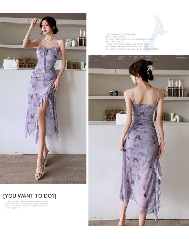 【dress】フリル花柄キャミワンピースG21264