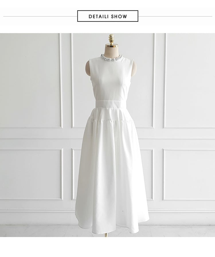 【dress】パールノースリーブワンピース M24284