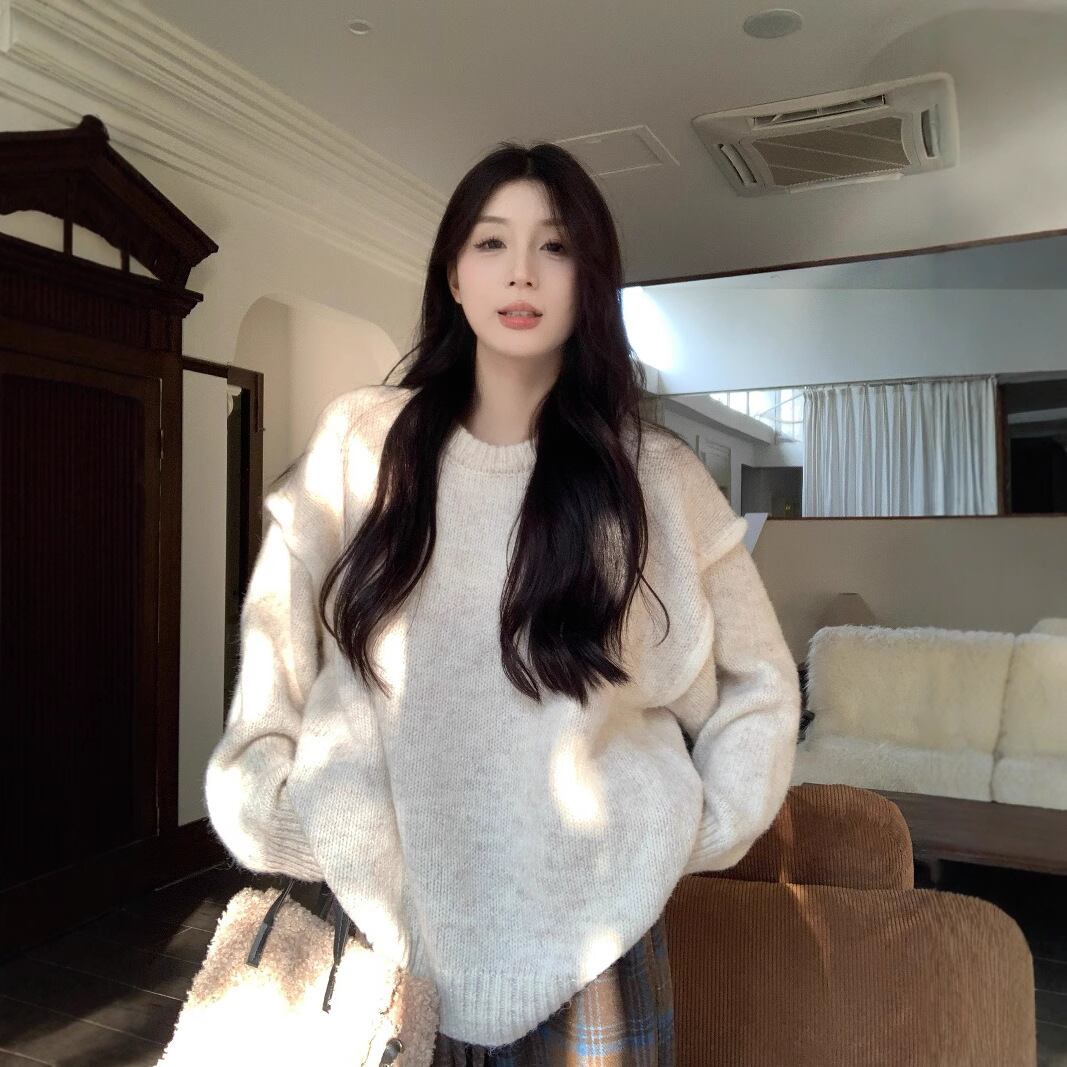 【tops】クルーネックニットセーター M28829