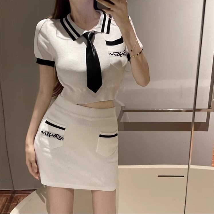 【set】ニットトップス+スカート2点セットG20100