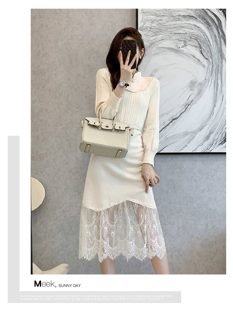 【dress】ドッキングニットワンピース M26254