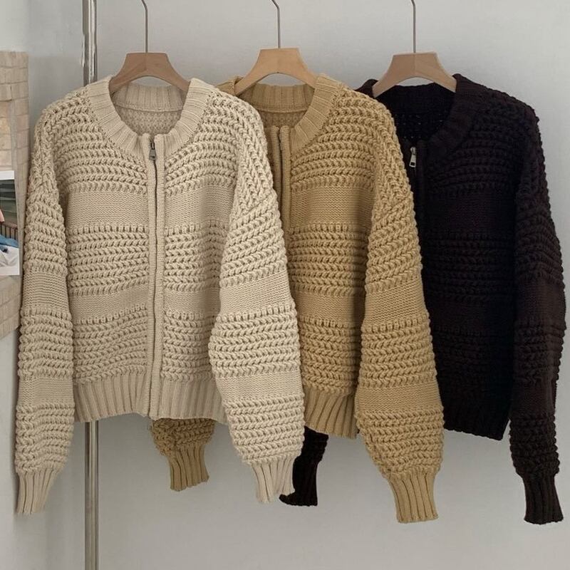 【outer】ニットカーディガン Q7149