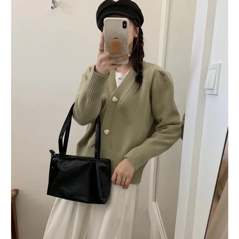 【outer】Vネックニットカーデ M25858