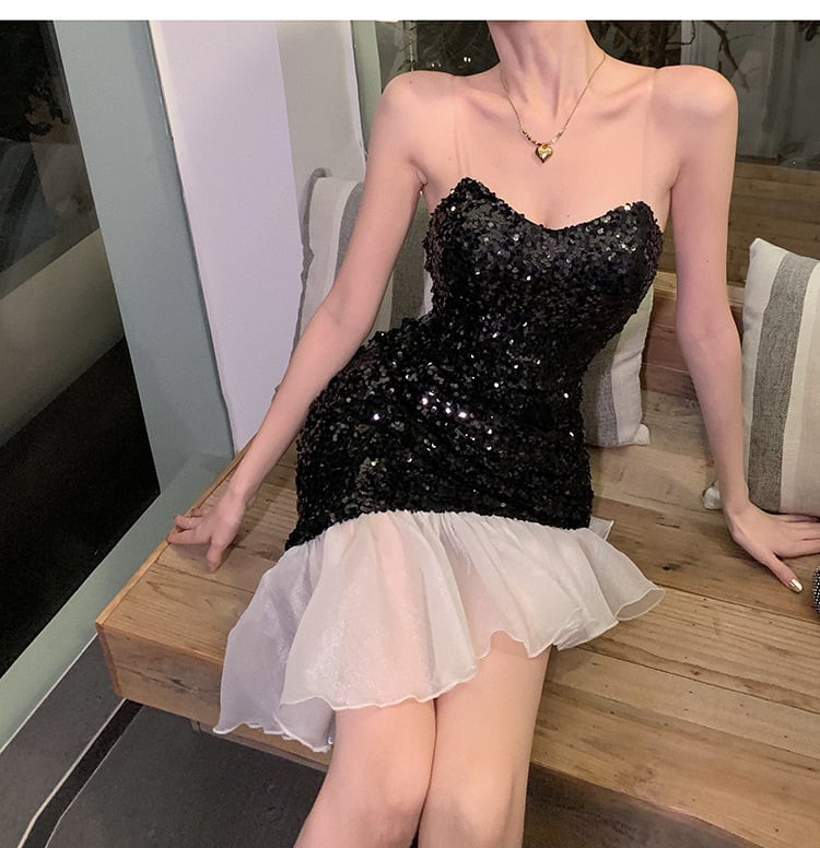 【dress】メッシュ切り替えワンピース G20365