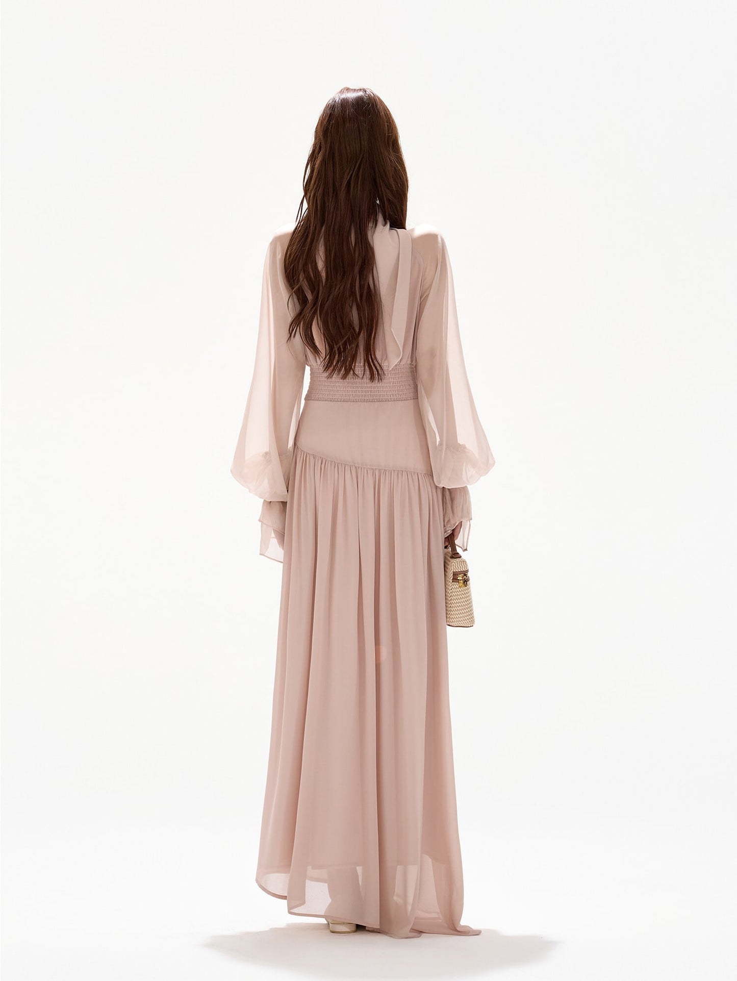 【dress】ボウタイロングワンピース N3492
