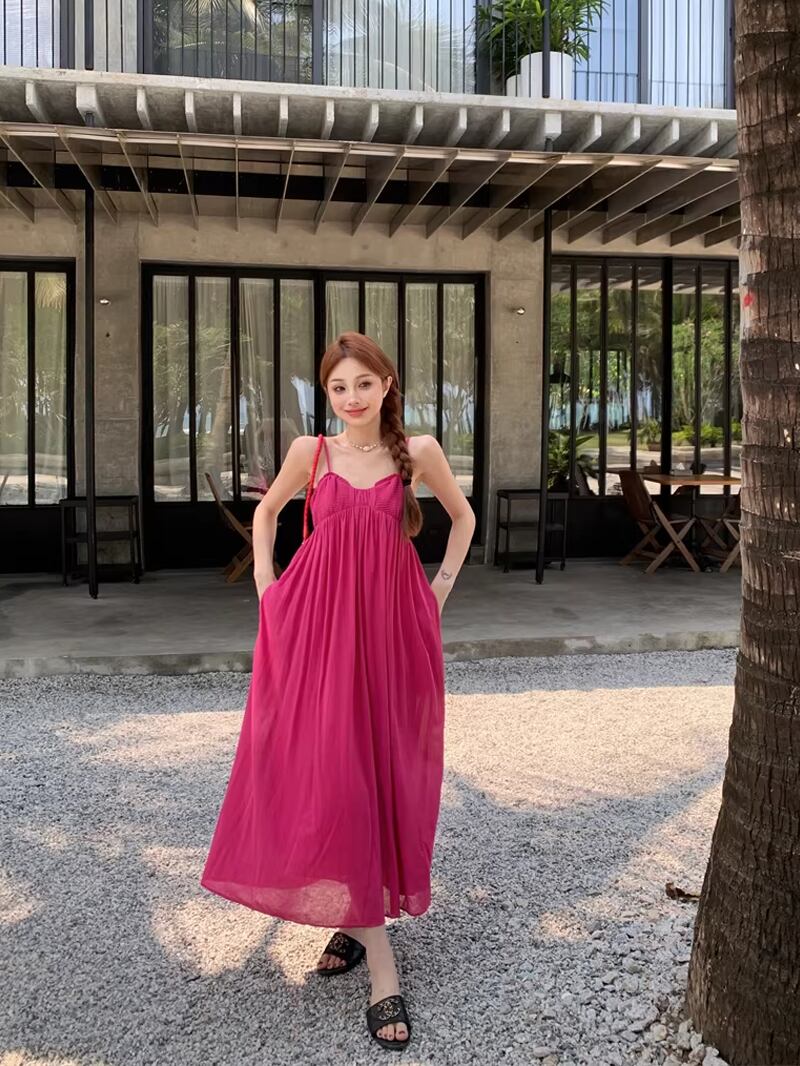 【dress】ロングキャミワンピース Q8213