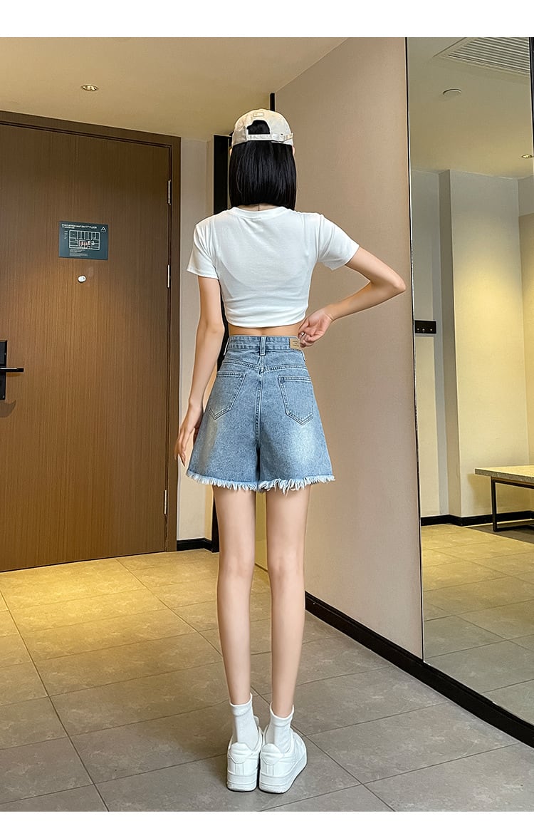 【bottoms】ビーズデニムショートパンツG21565