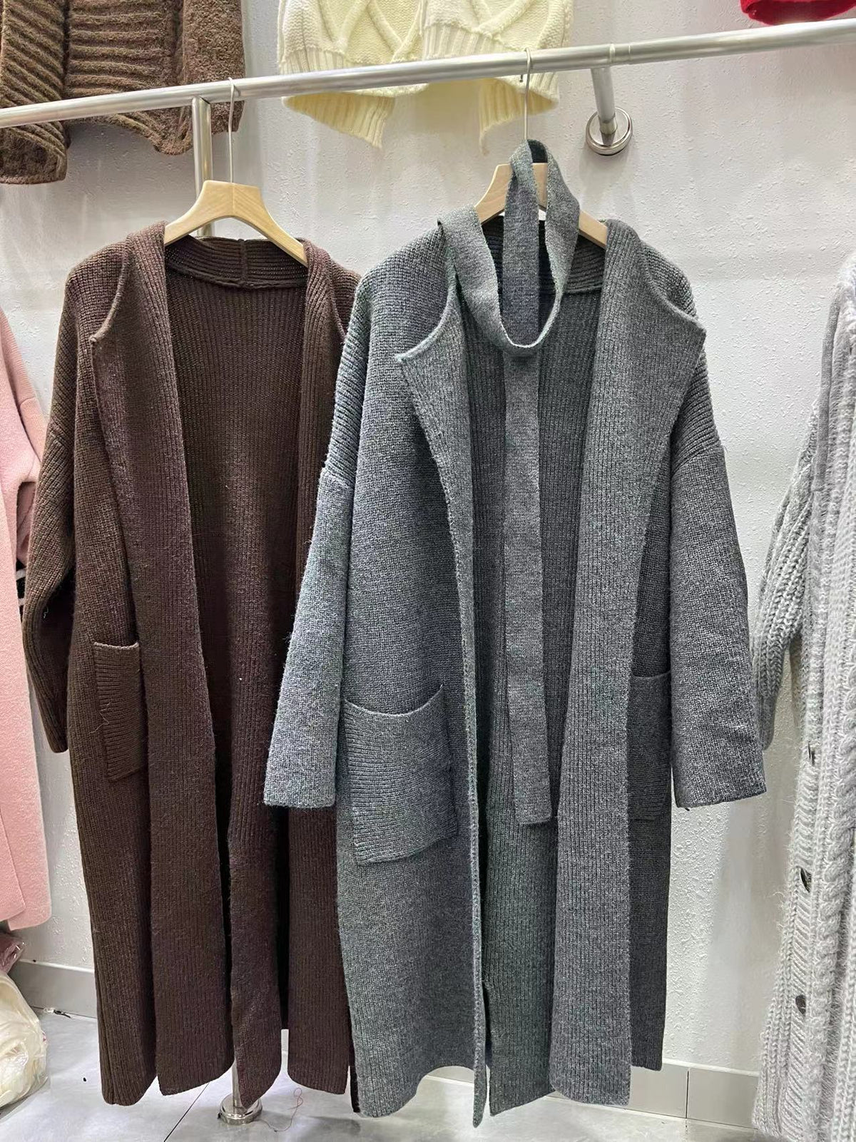 【outer】ロング丈ニットカーデ M27146