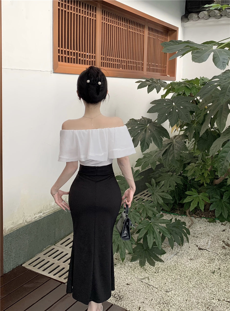 【set】フリルシャツ+マーメイドスカート2点セットG21694