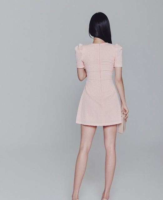 【dress】VネックパフスリーブAラインワンピースG21700