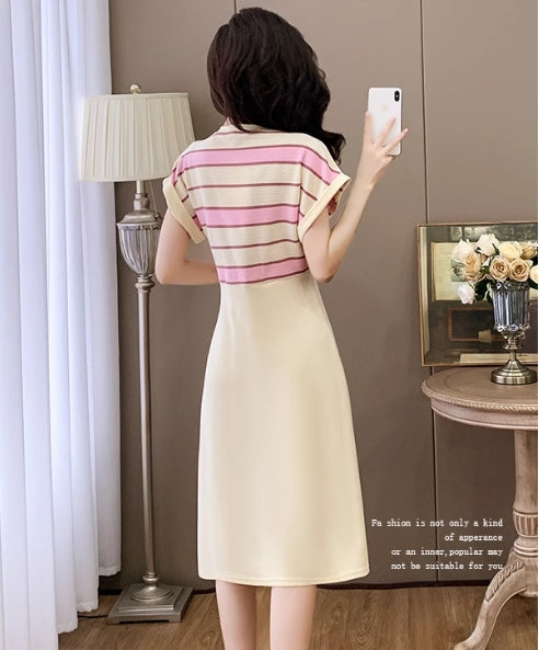 【dress】偽二つ切り替えスリットデートワンピースG21721