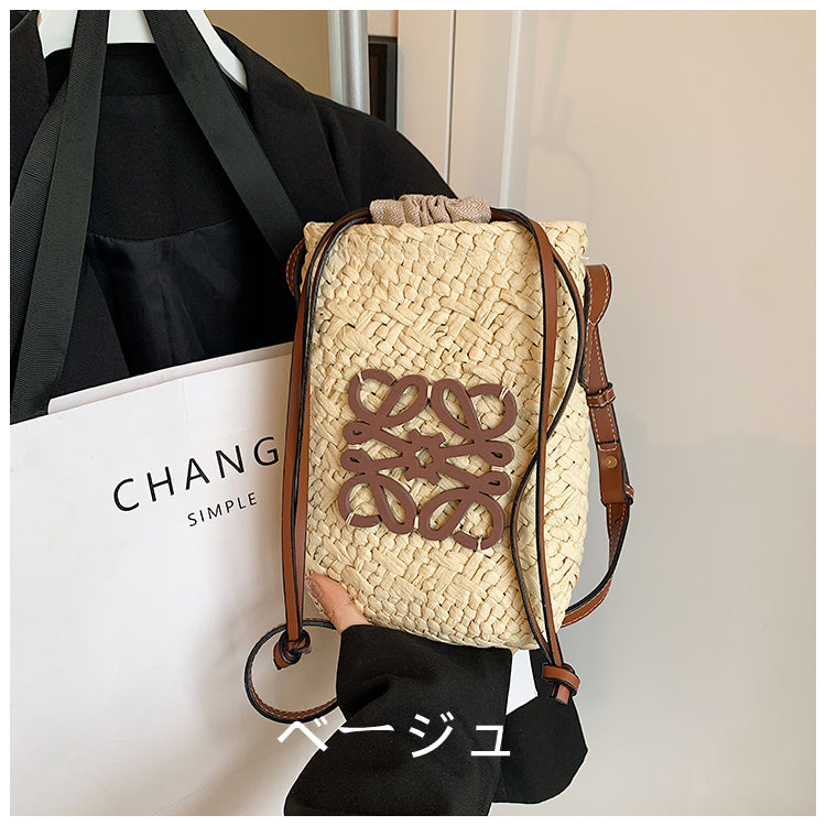 【小物】3色展開カゴバッグG21774