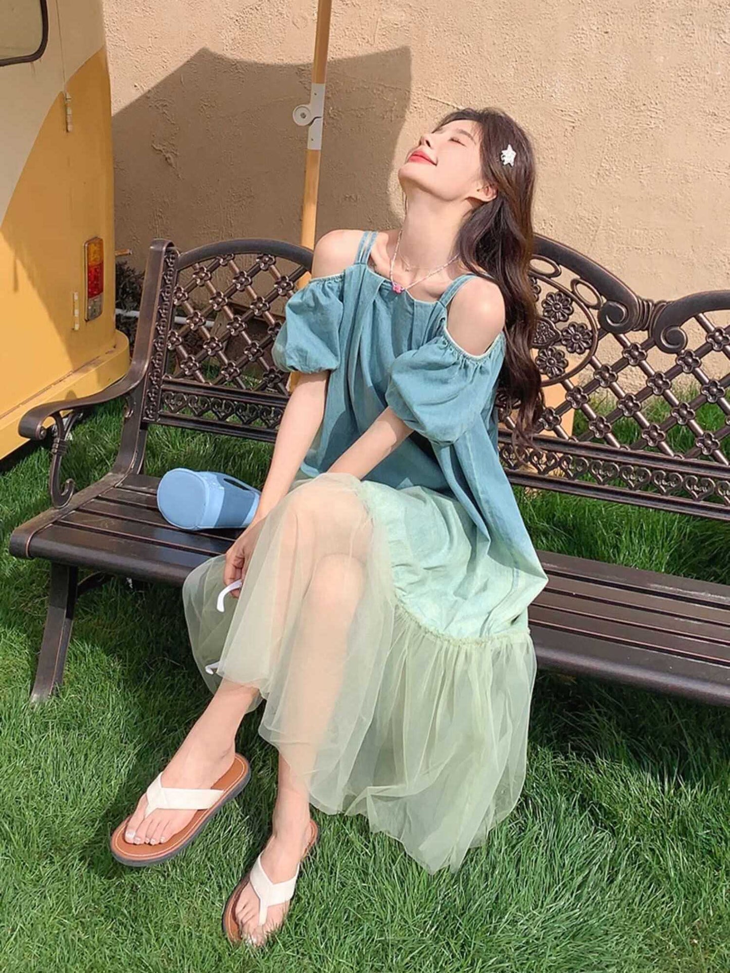 【dress】グラデーションデニムデートキャミワンピースG21812