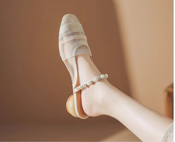 【shoes】2色選択可パールサンダルG21874