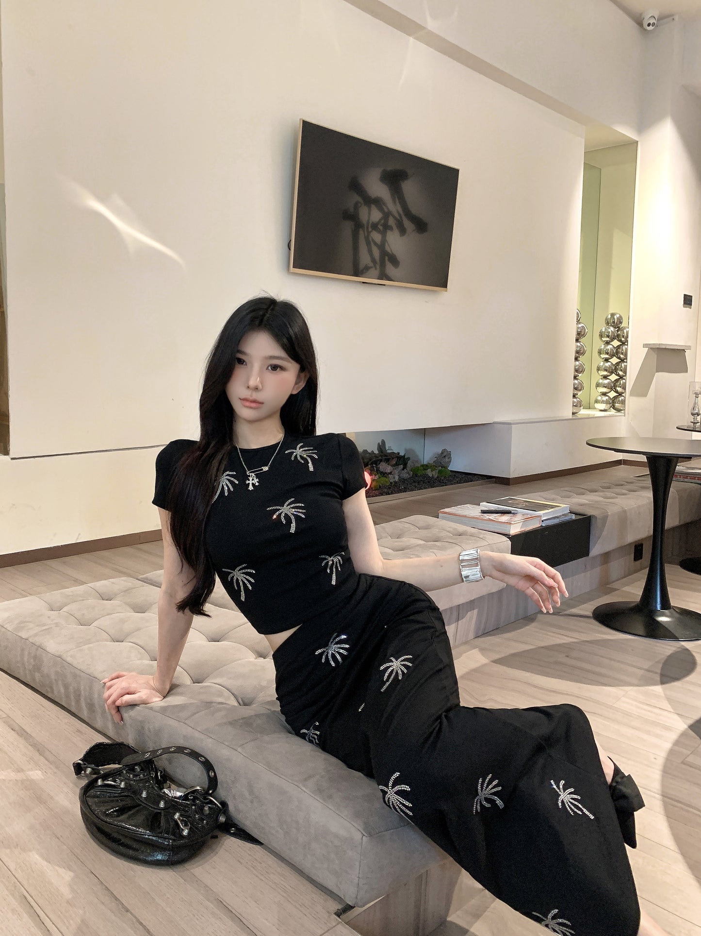 【set】Tシャツトップス+タイトスカート2点セットG21927