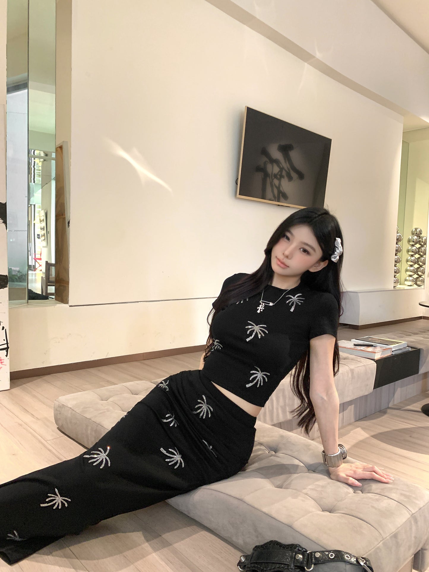 【set】Tシャツトップス+タイトスカート2点セットG21927