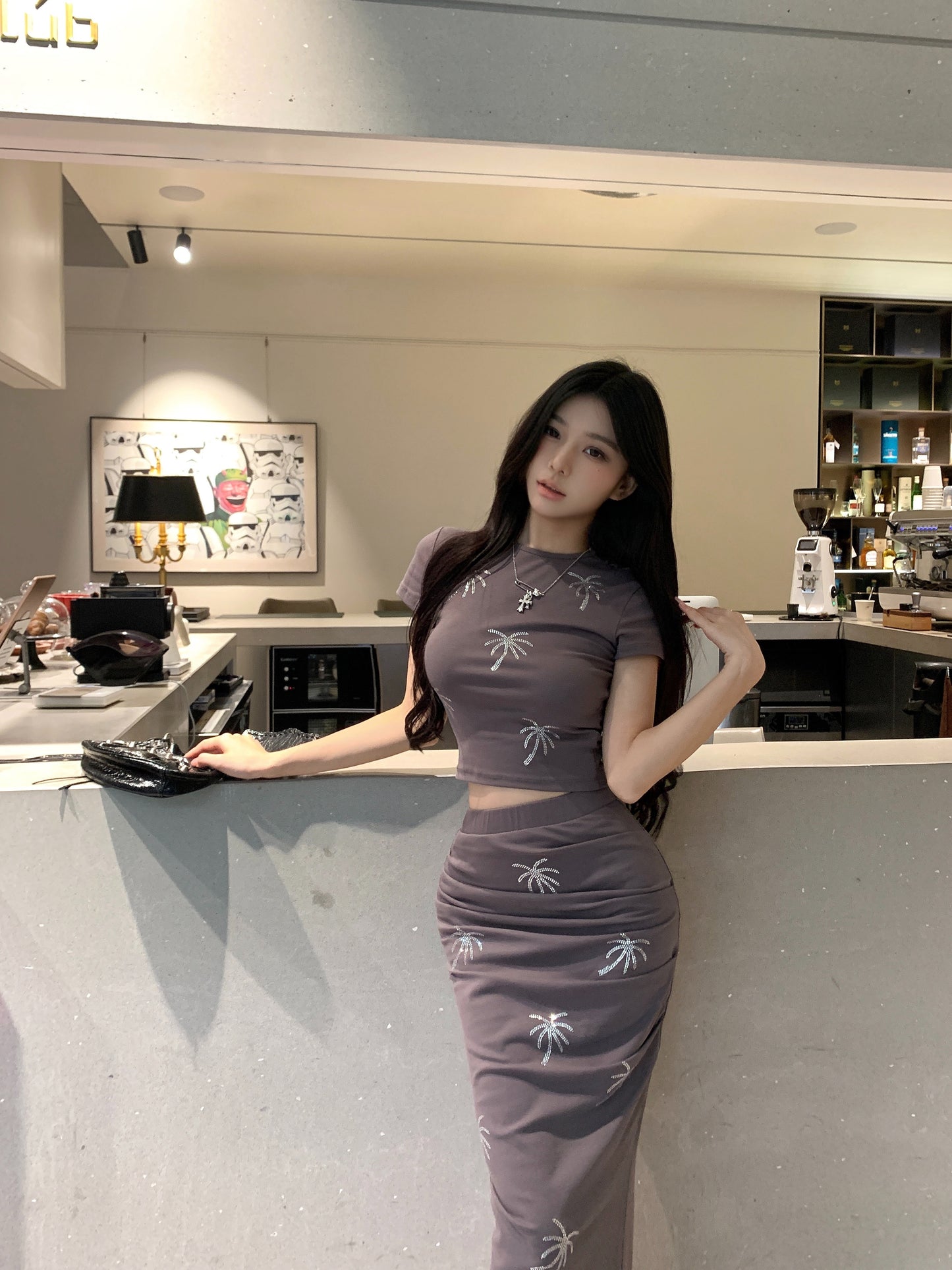 【set】Tシャツトップス+タイトスカート2点セットG21927