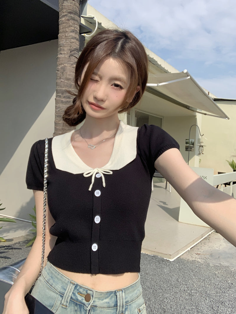 【tops】ドールカラーニットTシャツG21950