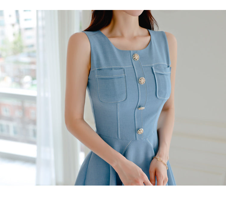 【dress】OL通勤ノースリーブフォーマルワンピースG21968