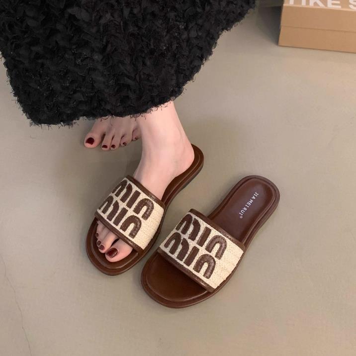 【shoes】3色英字柄履きやすいサンダルF7649