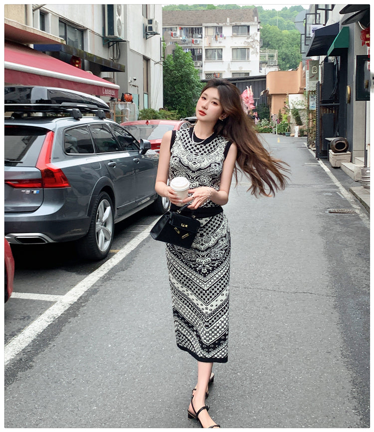 【set】ニットトップス+タイトスカート2点セットG22006