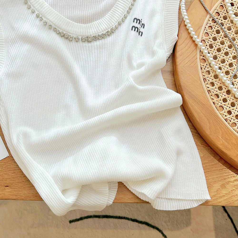 【tops】ダイヤモンドニットタンクトップG22038