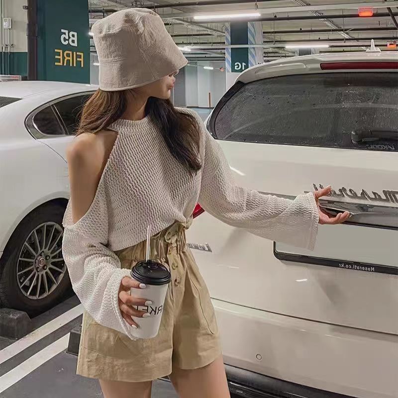 【tops】透かし彫りニットトップスG22044