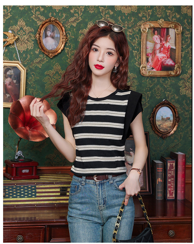 【tops】フレンチスリーブリボンTシャツG22062