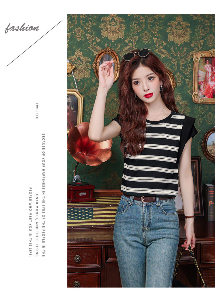 【tops】フレンチスリーブリボンTシャツG22062