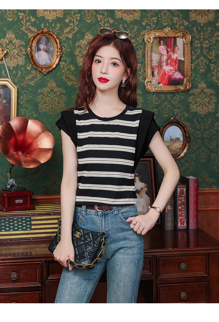 【tops】フレンチスリーブリボンTシャツG22062