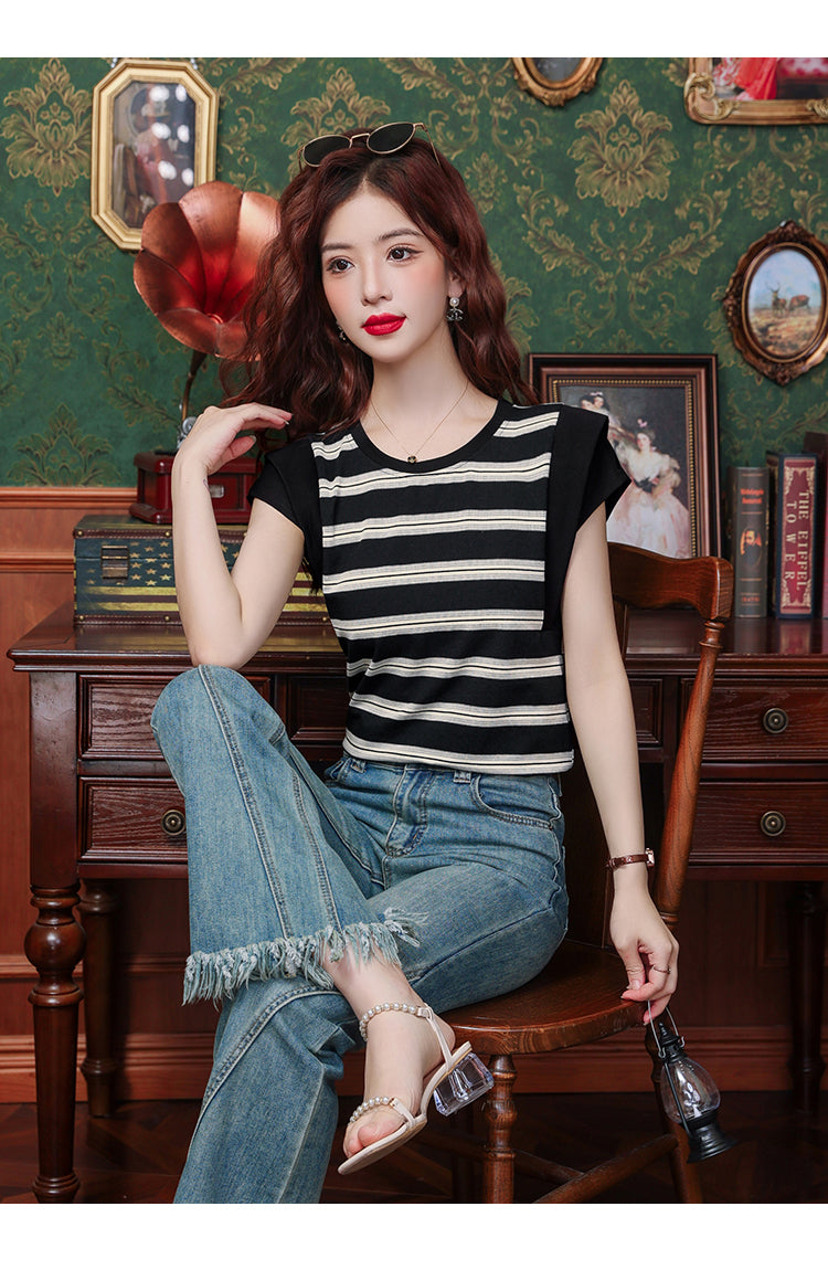 【tops】フレンチスリーブリボンTシャツG22062