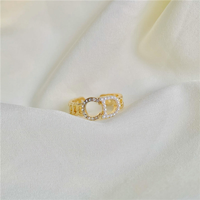 【小物】ダイヤモンドパール指輪アクセサリーG22080