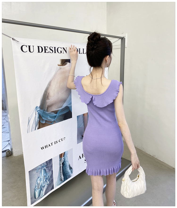 【dress】無地デザインニットワンピースG22097