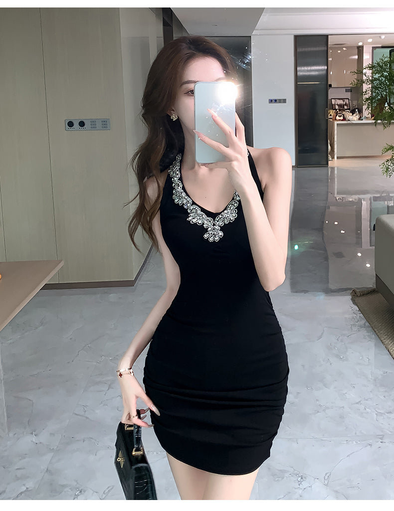 【dress】ビジュー付きタイトデートワンピースG22110