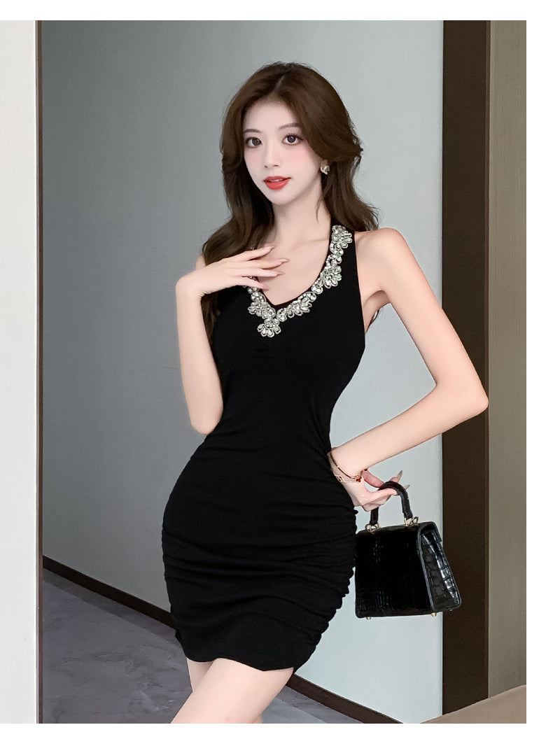 【dress】ビジュー付きタイトデートワンピースG22110
