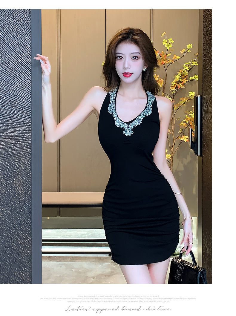 【dress】ビジュー付きタイトデートワンピースG22110