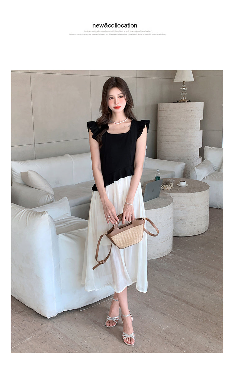 【dress】切り替えスカラップスリーブデートワンピースG22112